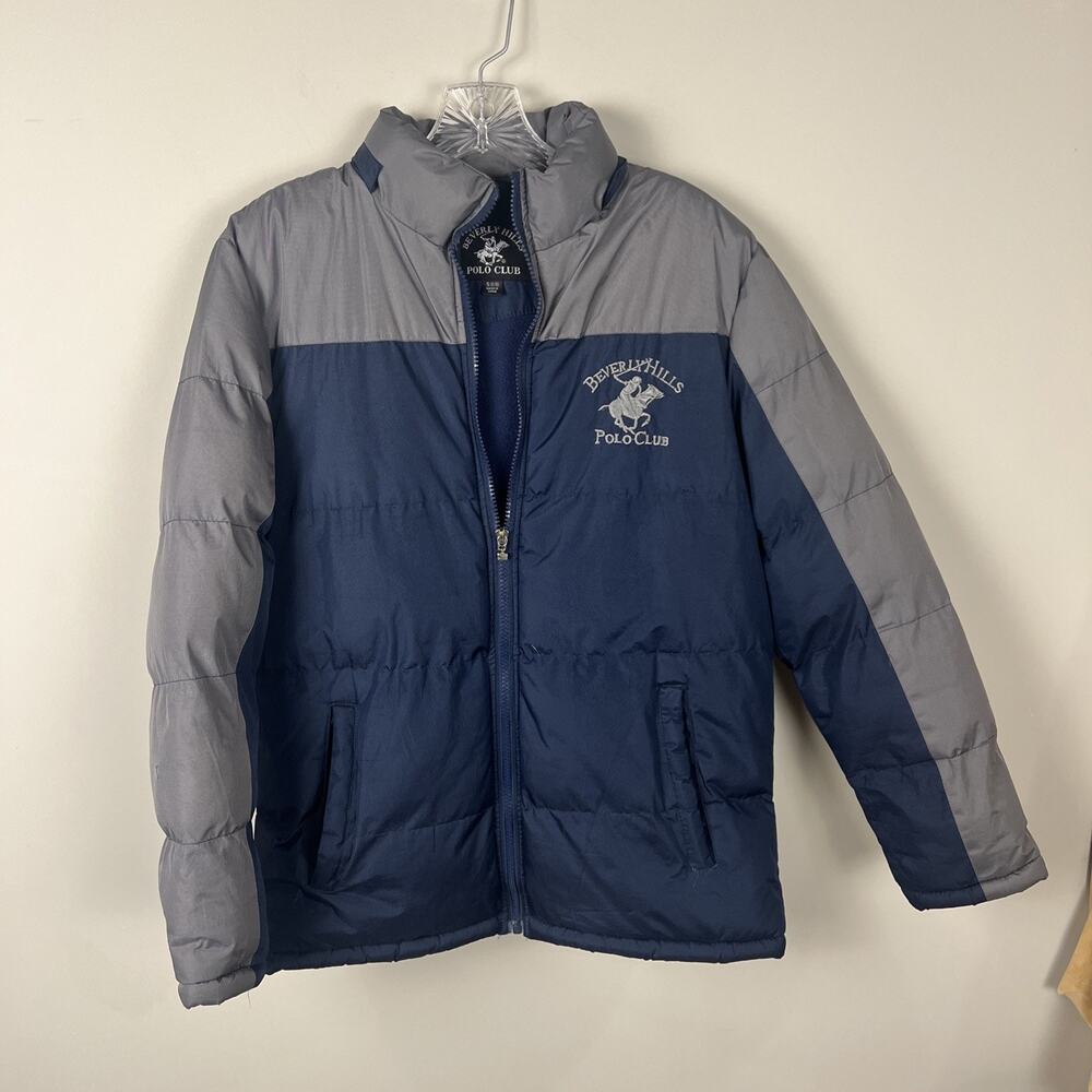Beverly Hills Polo Club Boys Small Puffer Coat Navy Warm Cold Weather Y2K